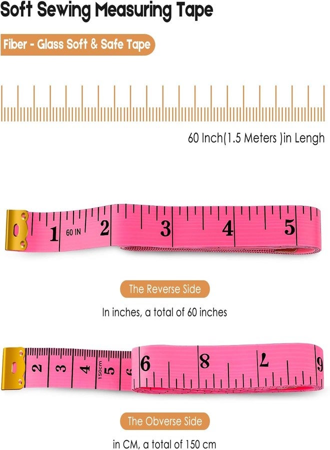 Dhruv Crafts Sewing Measuring Ruler Tape, Body Measuring Ruler Sewing Cloth Tailor Measurement Tape (Multicolored, Pack of 2) - Image 3